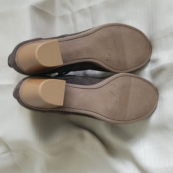 Size 10 Suede zip up open toe ankle boot shoe - Picture 2 of 3